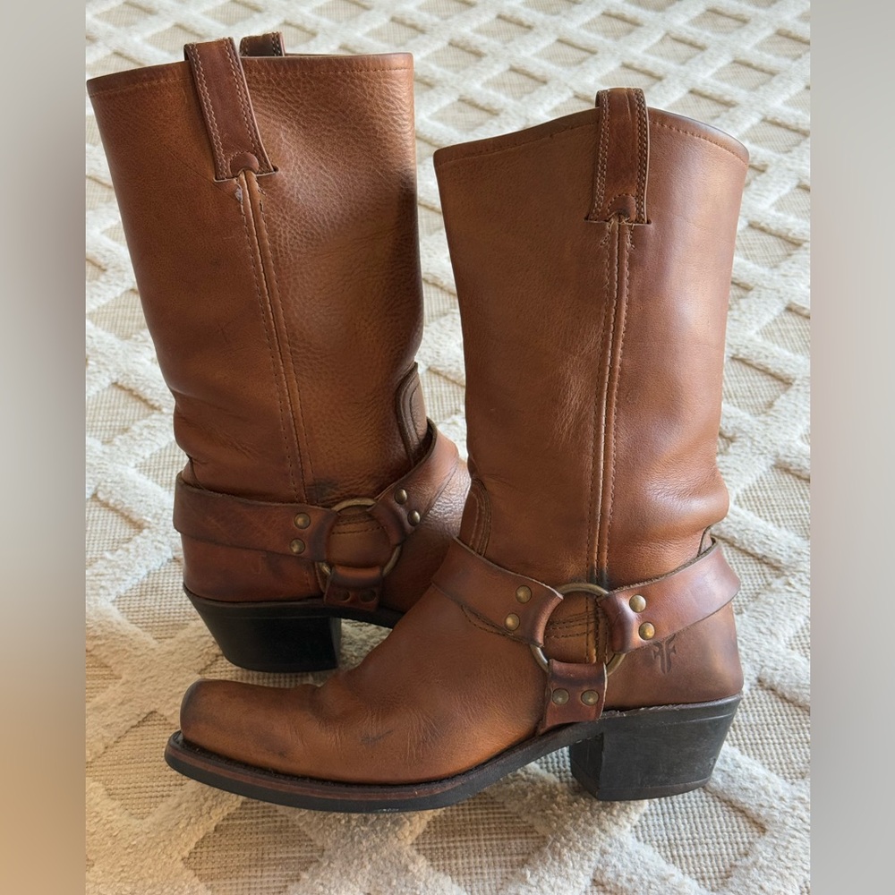 Vintage Frye Harness Square Toe Brown Leather
Moto Boots Women’s Size 10
